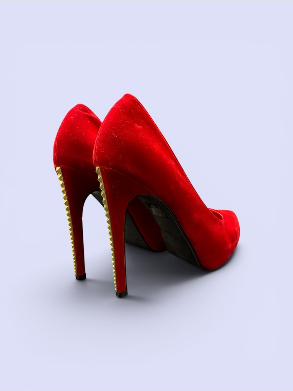 Red Velvet High Heel Pumps - Women's Elegant Platform Stilettos